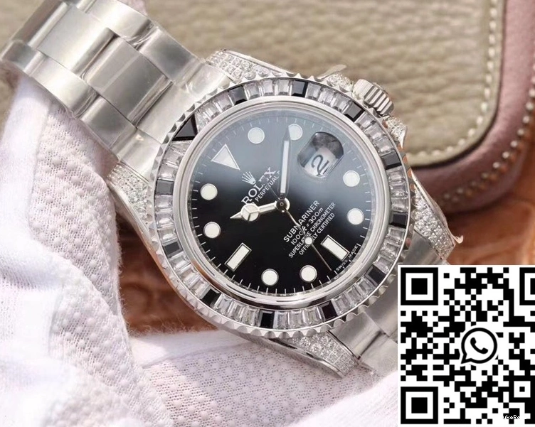 116610LN Date Factory Black Dial Submariner Customized Edition Rolex GS Diamond 0414